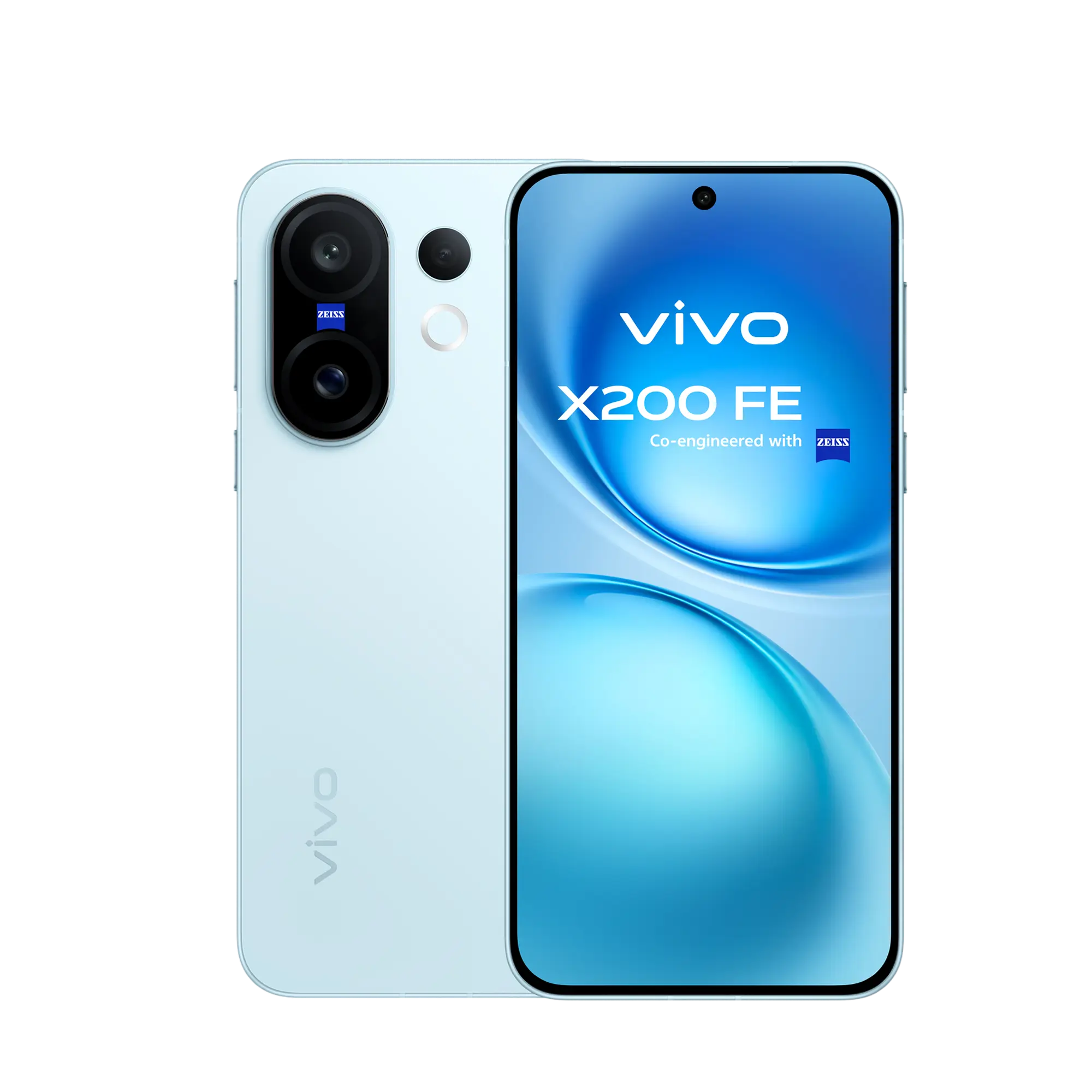 Vivo X200 FE smartphone showing front and back on a white background