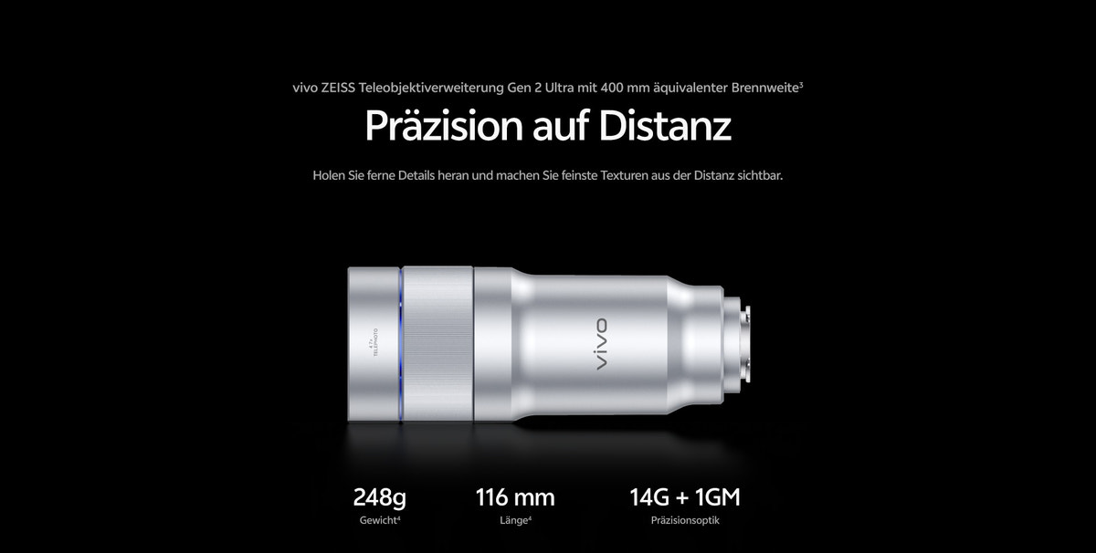 vivo ZEISS Telephoto Extenders: 400 mm Gen 2 Ultra and 200 mm Gen 2